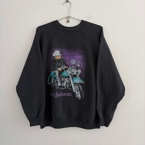 Vintage 1992 Alan Jackson A Lot About Livin Tultex Sweatshirt XL Black